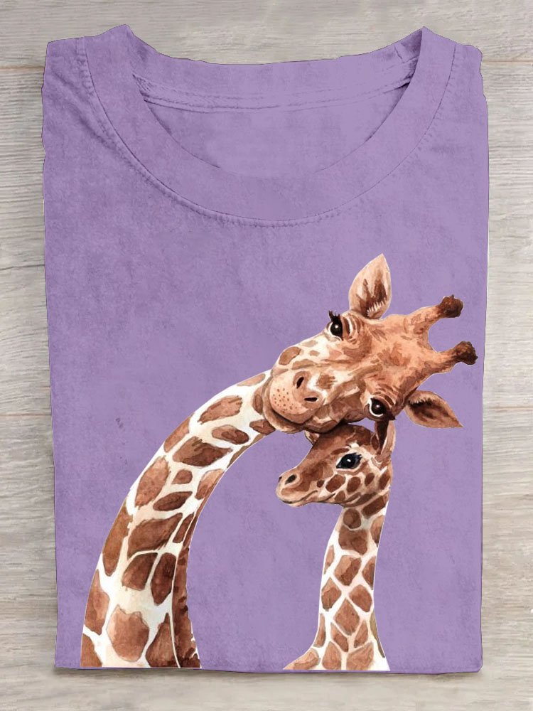 giraffe Casual Cotton T-Shirt