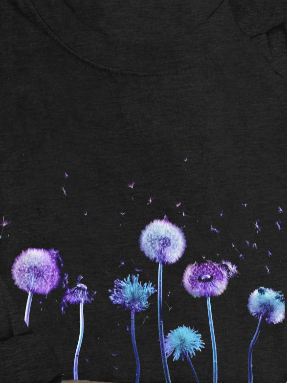 Casual Crew Neck Dandelion T-Shirt