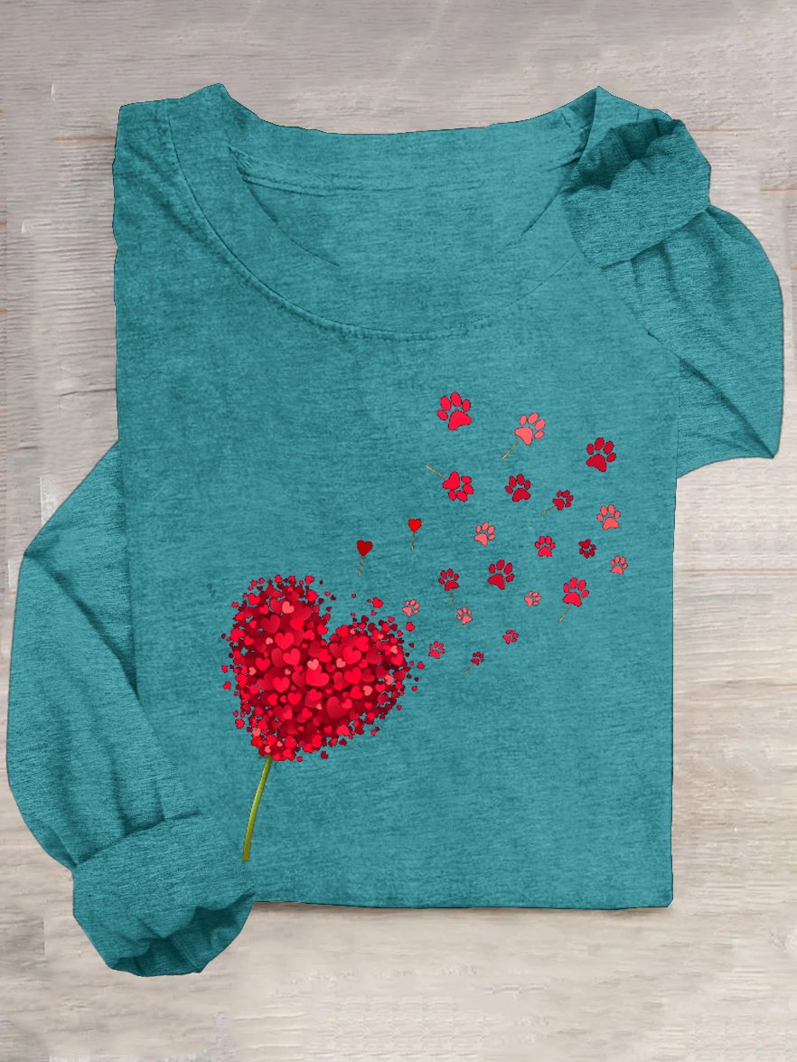 Heart/Cordate Loose Casual T-Shirt
