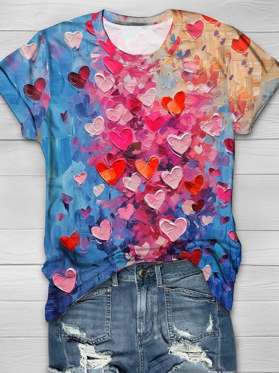 Pop Art Print Casual Loose Jersey T-Shirt