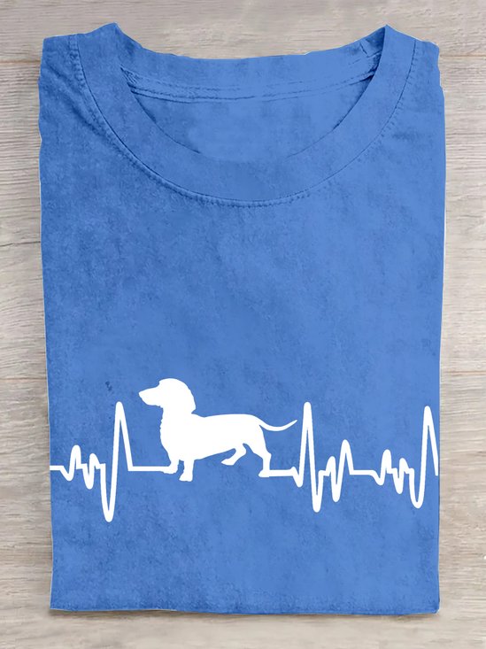 Loose Crew Neck Abstract Casual T-Shirt