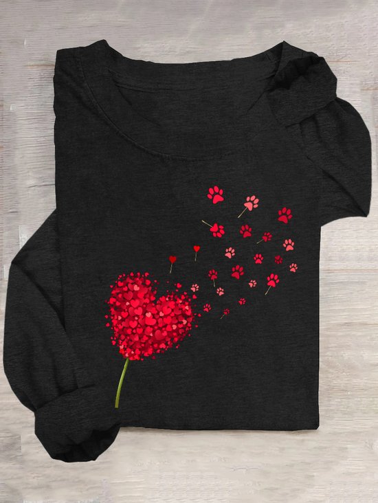 Heart/Cordate Loose Casual T-Shirt