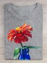 Crew Neck Casual Cotton Loose T-Shirt