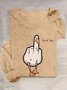 Casual Duck Cotton-Blend Crew Neck T-Shirt