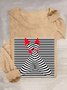 Abstract Stripes Casual Crew Neck Loose T-Shirt