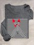 Abstract Stripes Casual Crew Neck Loose T-Shirt