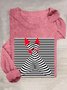 Abstract Stripes Casual Crew Neck Loose T-Shirt