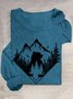 Scenery Loose Casual Cotton-Blend T-Shirt