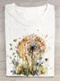 Cotton Casual Dandelion Crew Neck T-Shirt