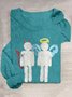 Abstract Loose Crew Neck Casual T-Shirt
