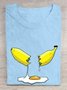 Funny Banana Eggs Printed Casual T-Shirt