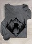 Scenery Loose Casual Cotton-Blend T-Shirt