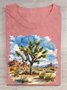Casual Crew Neck Scenery T-Shirt
