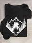 Scenery Loose Casual Cotton-Blend T-Shirt