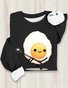 Funny Fried Eggs Printed Casual Crew Neck Sweatshirt