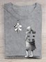 Cotton Figure Casual T-Shirt