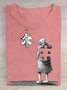Cotton Figure Casual T-Shirt