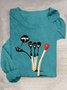 Funny Matches Casual Crew Neck T-Shirt