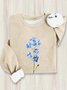 Casual Floral Loose Sweatshirt
