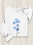 Casual Floral Loose Sweatshirt
