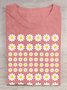Casual Cotton-Blend Small Daisy T-Shirt