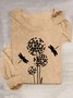 Crew Neck Dandelion Dragonfly Casual Loose T-Shirt