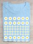Casual Cotton-Blend Small Daisy T-Shirt