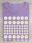 Casual Cotton-Blend Small Daisy T-Shirt