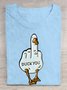 Cotton Casual Duck Letter Pattern T-Shirt