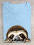 Crew Neck Casual Loose Animal T-Shirt