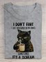 Loose Casual Cotton Cat T-Shirt