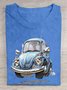 Fun car printed round neck T-shirt