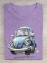Fun car printed round neck T-shirt