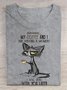 Casual Cotton Crew Neck Letter Pattern T-Shirt