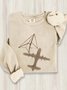 Abstract Crew Neck Cotton Casual Sweatshirt