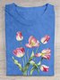 Cotton Tulipa  Loose Casual T-Shirt