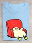 Crew Neck Duck Cotton Loose Casual T-Shirt