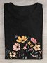 Cotton Crew Neck Floral Casual T-Shirt