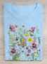 Cotton Loose Floral Casual T-Shirt