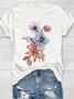 Casual Floral Crew Neck T-Shirt