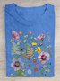 Cotton Loose Floral Casual T-Shirt