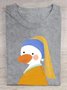 Casual Duck Pop Art Print T-Shirt