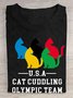 Cat Cuddling Olympic Team Olympics Funny Sports for Cat Owners Unisex T-Shirt