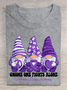 Gnome One Fights Alone Elemer Signage Awareness Cotton T-Shirt