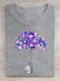 Women's I Will Remember For You Dementia Alzheimer's Disease Awareness Print Cotton T-Shirt