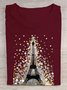 Cotton La Tour Eiffel Loose Casual T-Shirt