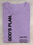 Crew Neck Casual Text Letters Loose T-Shirt
