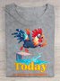 Olympic Rooster Taking A Dive  Cotton Casual T-Shirt