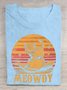 Meowdy Cute Kitten Cat Country Western Cowgirl Vintage  Cotton T-shirt