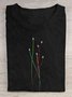 Cotton Casual Abstract T-Shirt